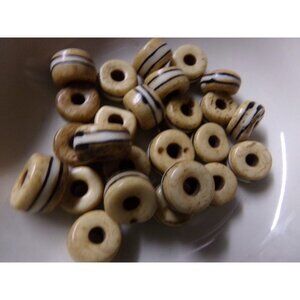 Stripe Design Rondelle Beads